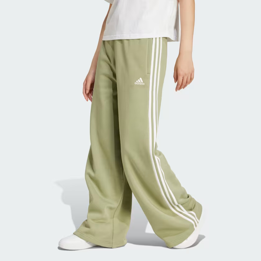 Essentials 3-Stripes Fleece Wide Pants | adidas (US)