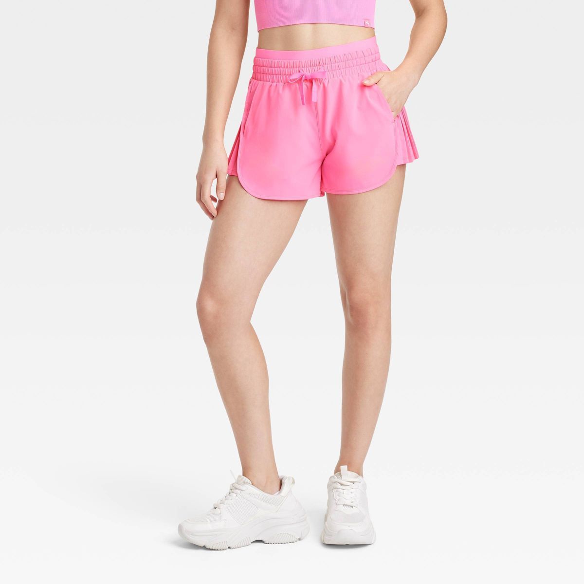 Women's High-Rise Pleated Side Shorts 2.5" - JoyLab™ Vibrant Pink S | Target