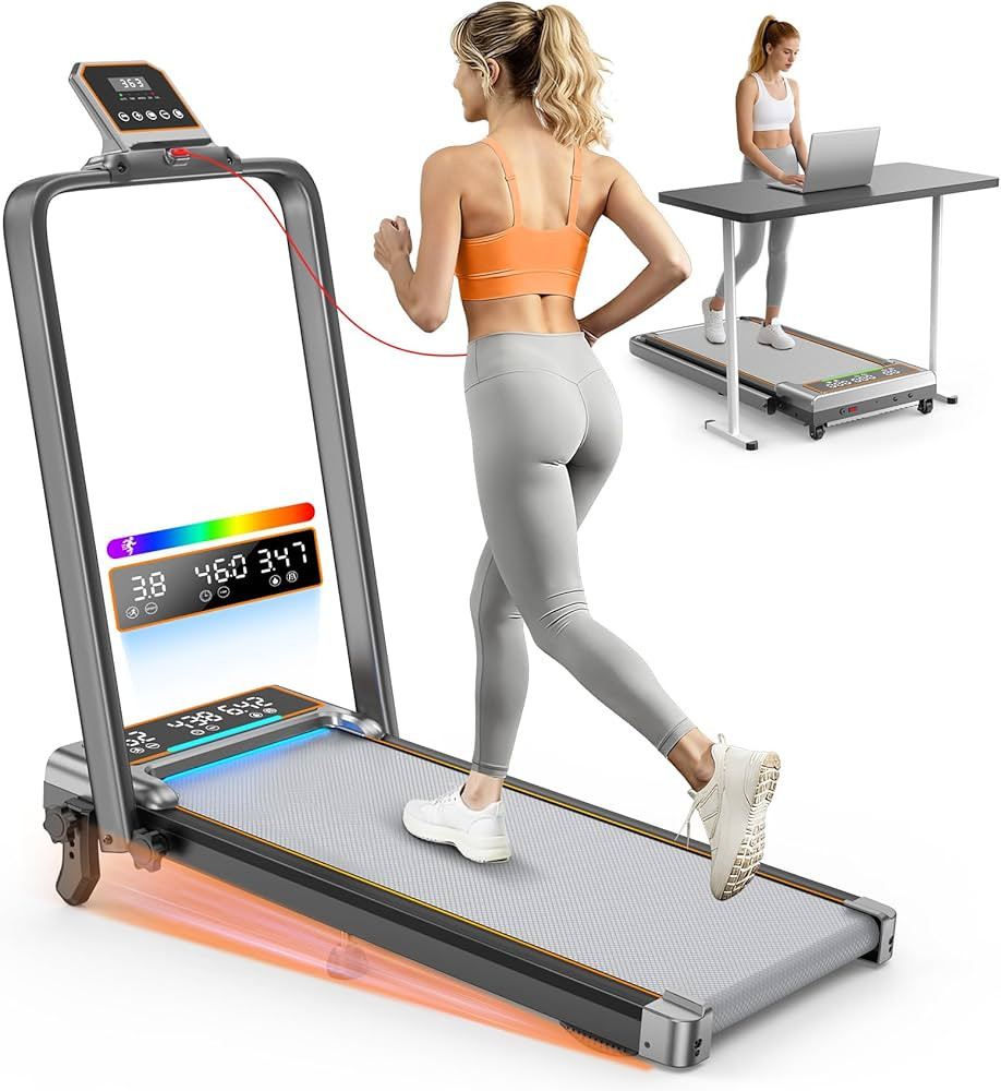 Walking Pad Treadmill with 12% Incline & Dual LED Display, 4 in 1 Walking Pad with Handle Bar, 3.... | Amazon (US)