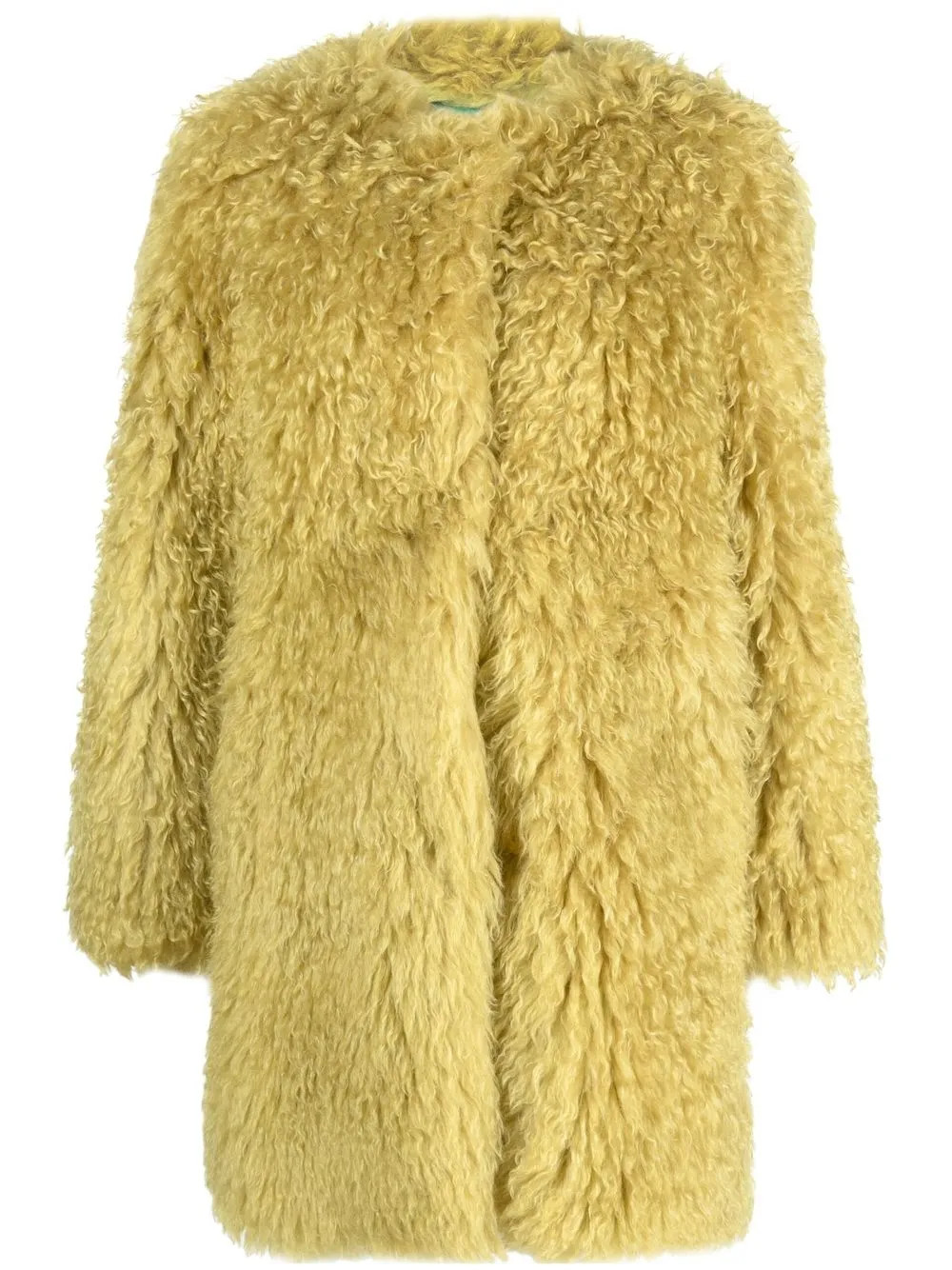 BECAGLI Oversized Teddy Coat | Yellow | FARFETCH | Farfetch Global