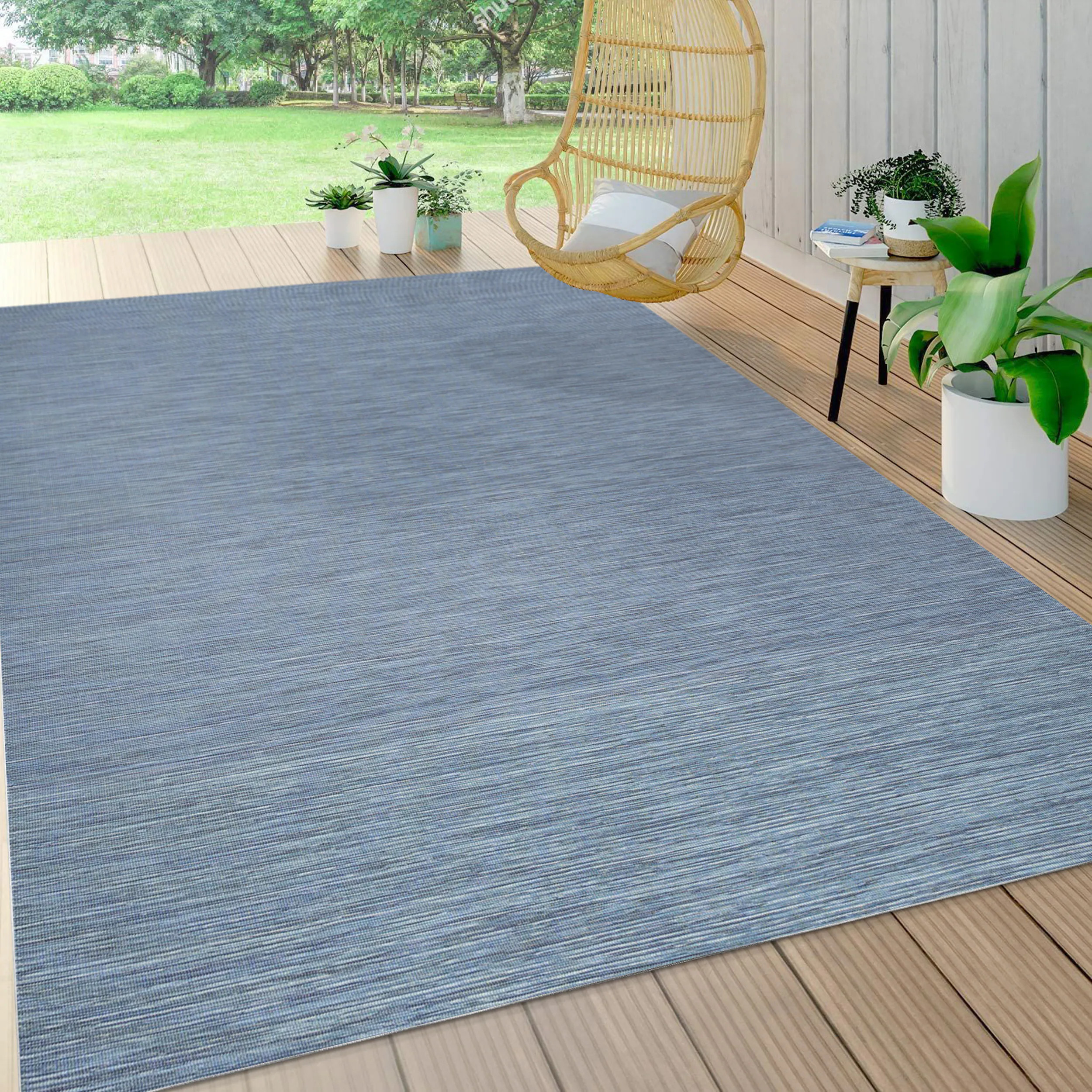 JONATHAN Y TUSCAN SUN Ethan Modern Flatweave Solid 5 x 8 (ft) Loomed Blue Rectangular Indoor/Outdoor Solid Coastal Pet Friendly Area rug | TSN100B-5 | Lowe's