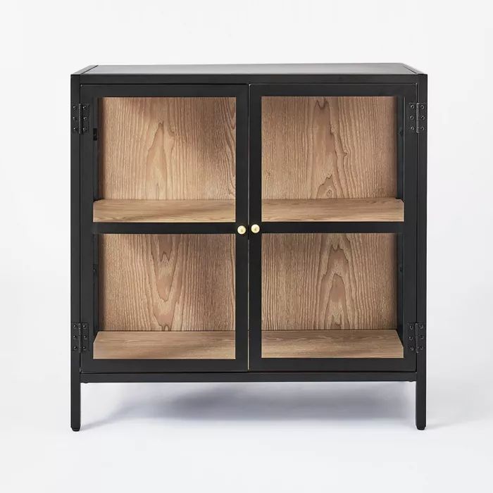 30" Crystal Cove Glass Cabinet Black - Threshold™ designed with Studio McGee | Target