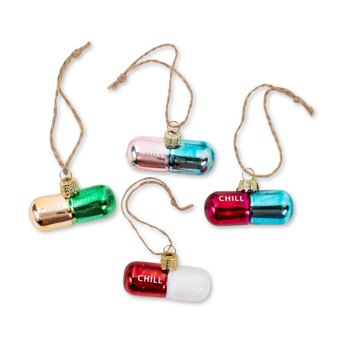 Furbish Studio - Chill Pill Ornaments Set of 4 | Furbish Studio