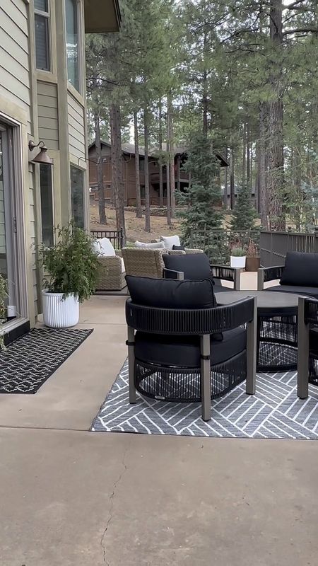 This conversation set is a must have…reminds me of a designer brand but for less and on sale now! Comes with 4 beautifully made chairs and a center table. Enjoy a glass of wine and appetizers out here with friends or have a game night with the family . Outdoor patio furniture #walmarthome 
#LTKhome 

#LTKSeasonal #LTKFamily #LTKStyleTip