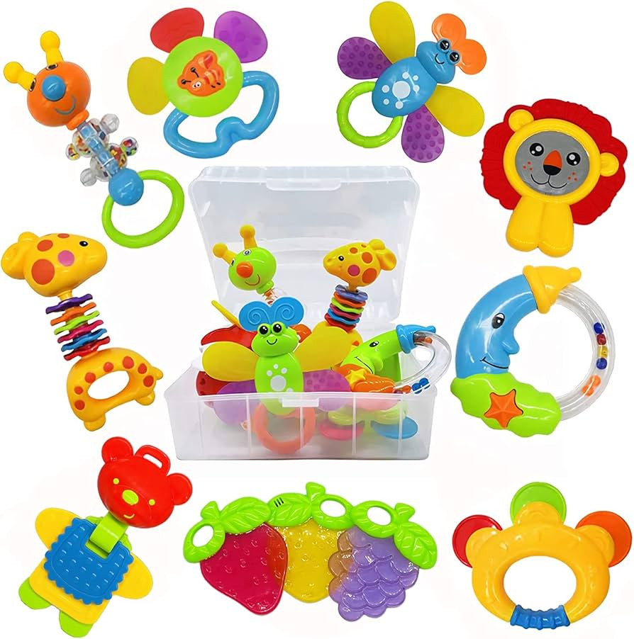 AIVIAI Baby Toys 0-6 Months Infant Toys 0-3 Months Infant Rattles Baby Rattle Teether Toy Set wit... | Amazon (US)
