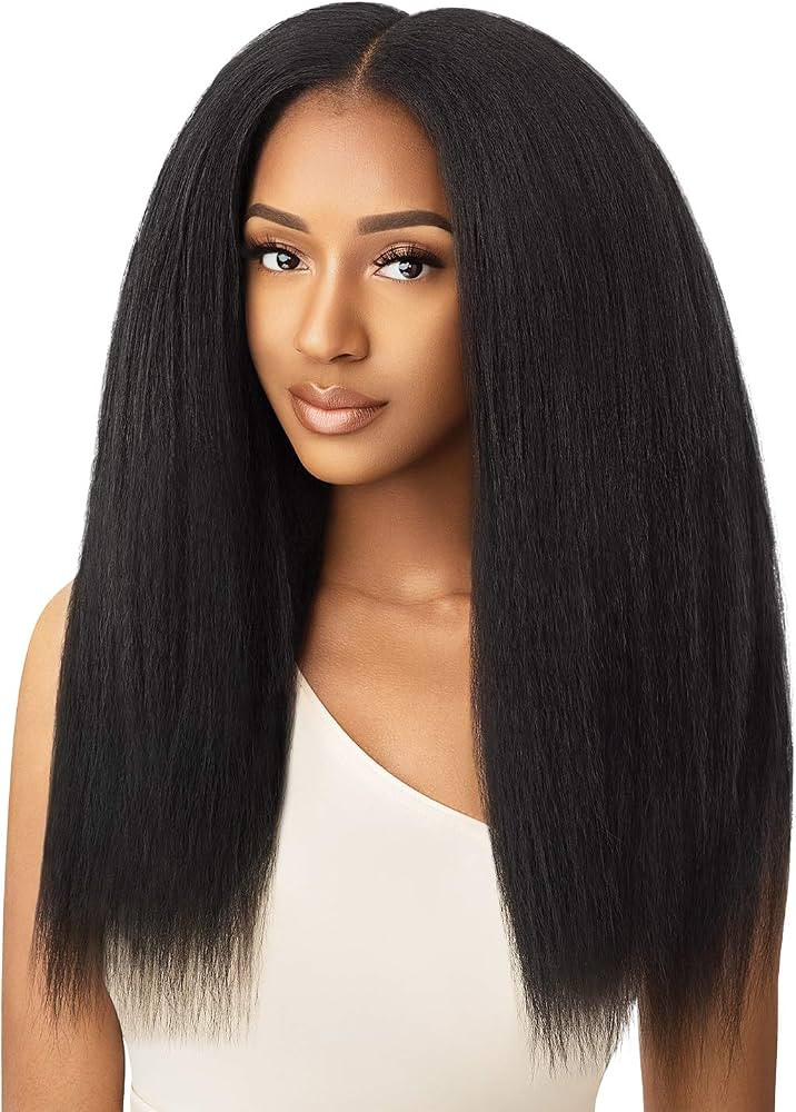 Outre Human Hair Premium Blend Clip-In Big Beautiful Kinky Straight 18" 9pcs (NBLK) | Amazon (US)