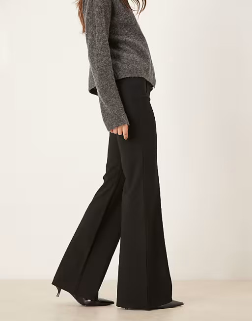 Mango seam detail flared trouser in black | ASOS (Global)