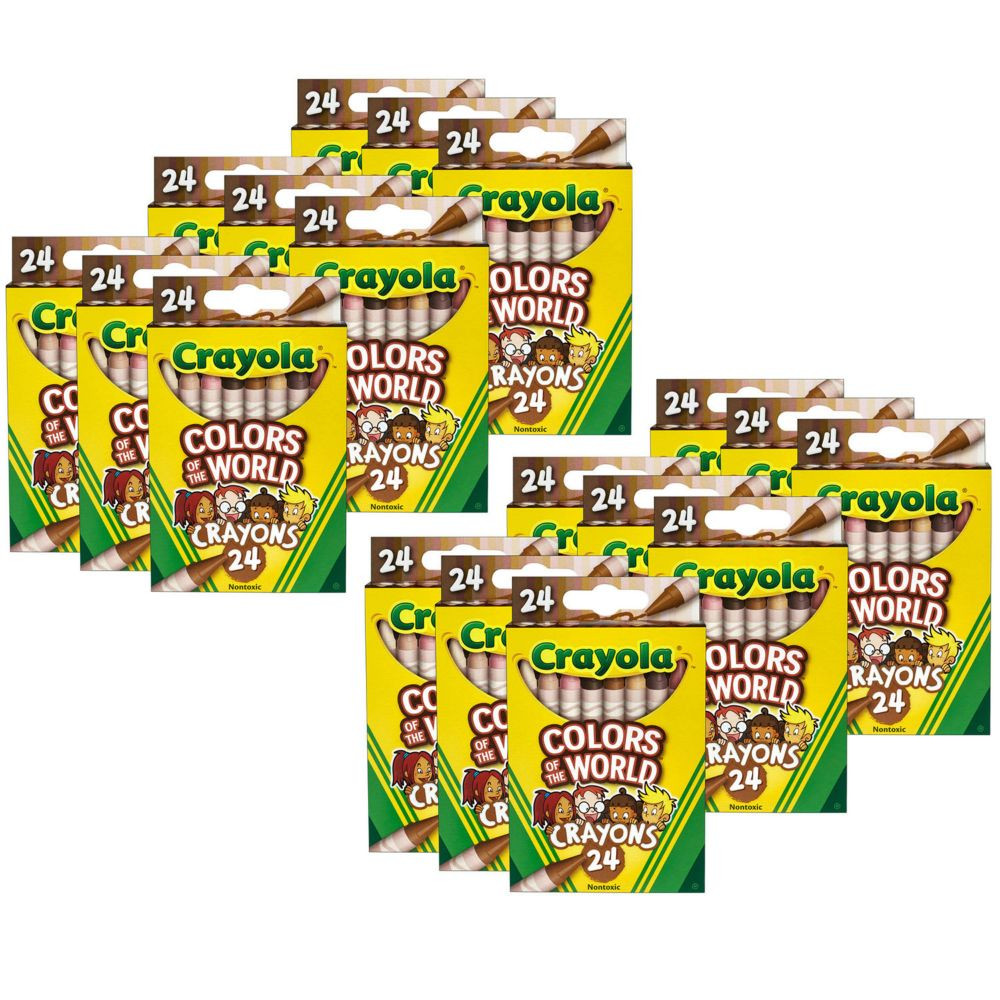 Crayola Colors of the World Crayons, 24 Per Pack, 12 Packs | Oriental Trading Company