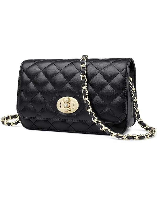 FOXLOVER Small Quilted Crossbody Bags for Women Faux Leather Chain Trendy Purses Adjustable Shoul... | Amazon (US)
