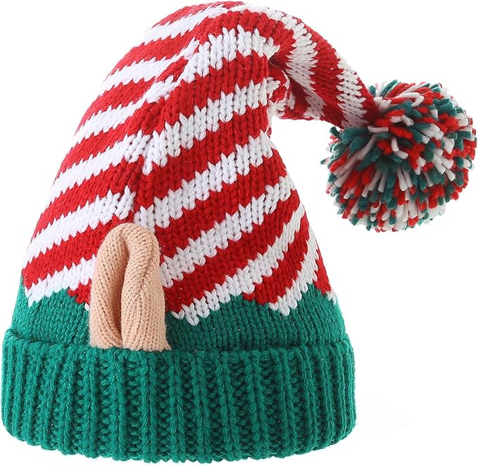 Moon Kitty Christmas Elf Hat Upgraded Christmas Hat Adults Elf Beanie Party Hat for Holiday,New Y... | Amazon (US)