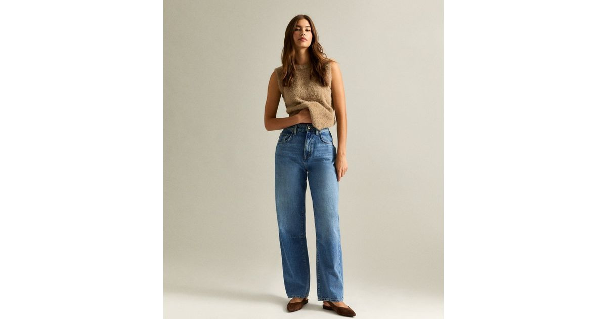 Blue Long Barrel Leg Jeans
						
						Add to Saved Items
						Remove from Saved Items | New Look (UK)