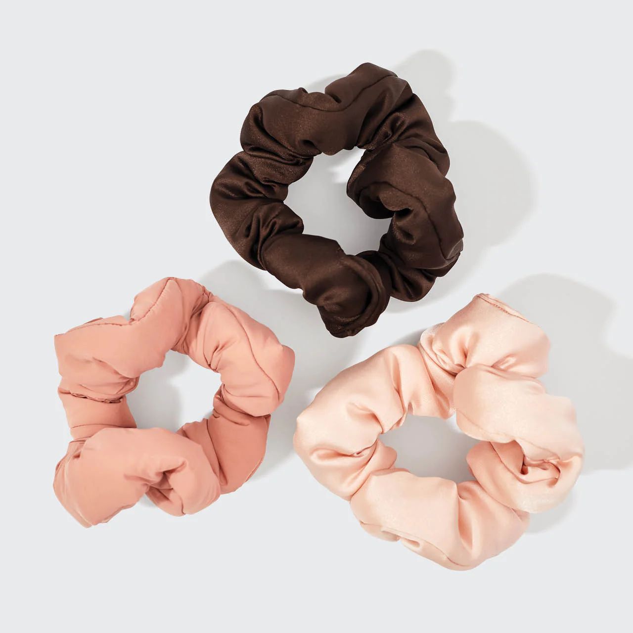 Recycled Fabric Cloud Scrunchies 3pc Set - Rosewood | Kitsch