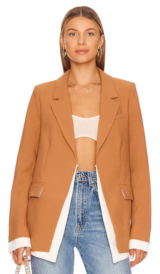 Kelly Blazer in Camel Multi | Revolve Clothing (Global)
