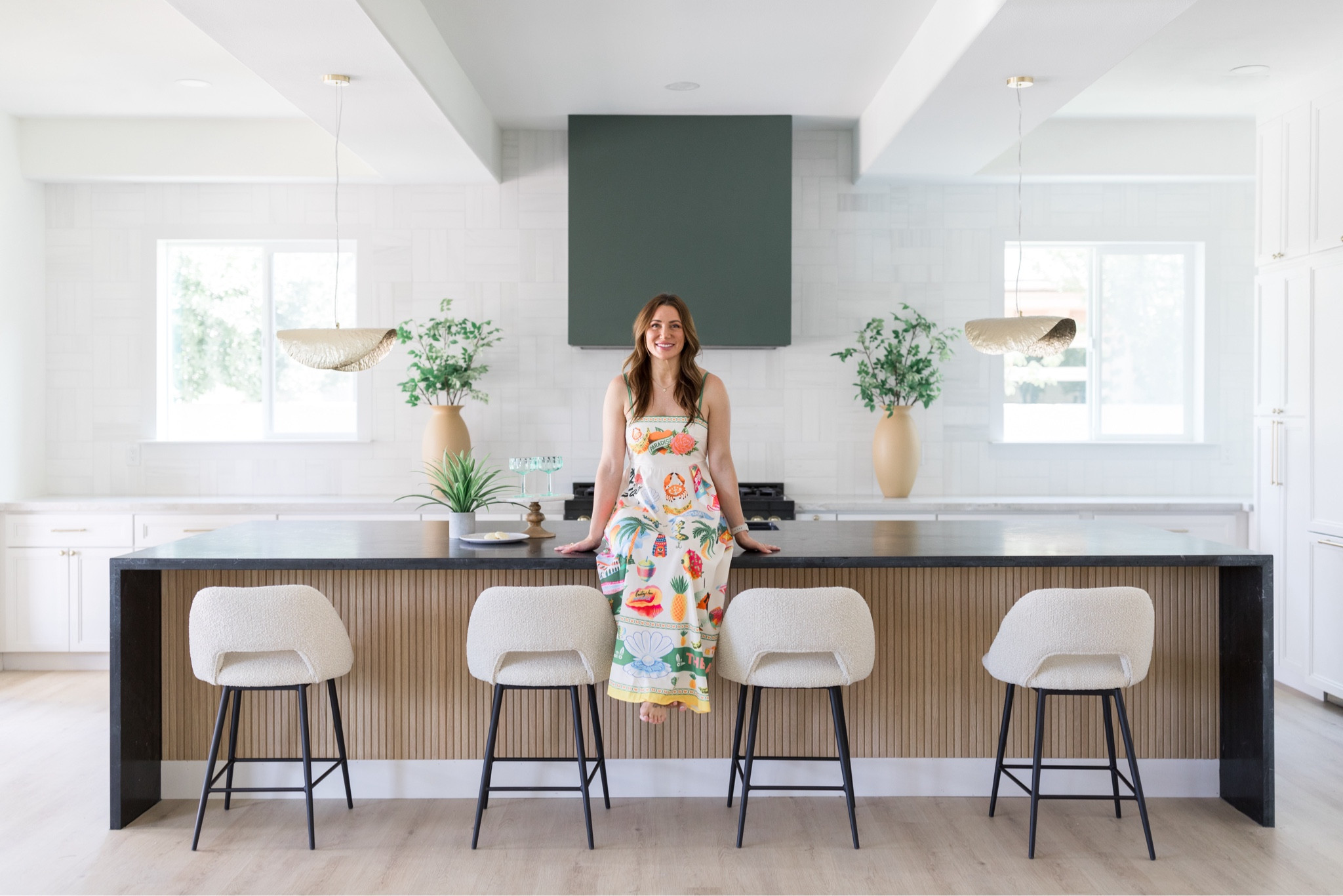 The graffiti dress is so fun. I recently used it in a photo shoot of a home that I redesigned, and the paradise and travel vibe went perfectly with the space.