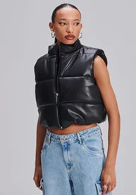 Colete Puffer Preto My Favorite Things Cropped | ZZ Mall (BR)