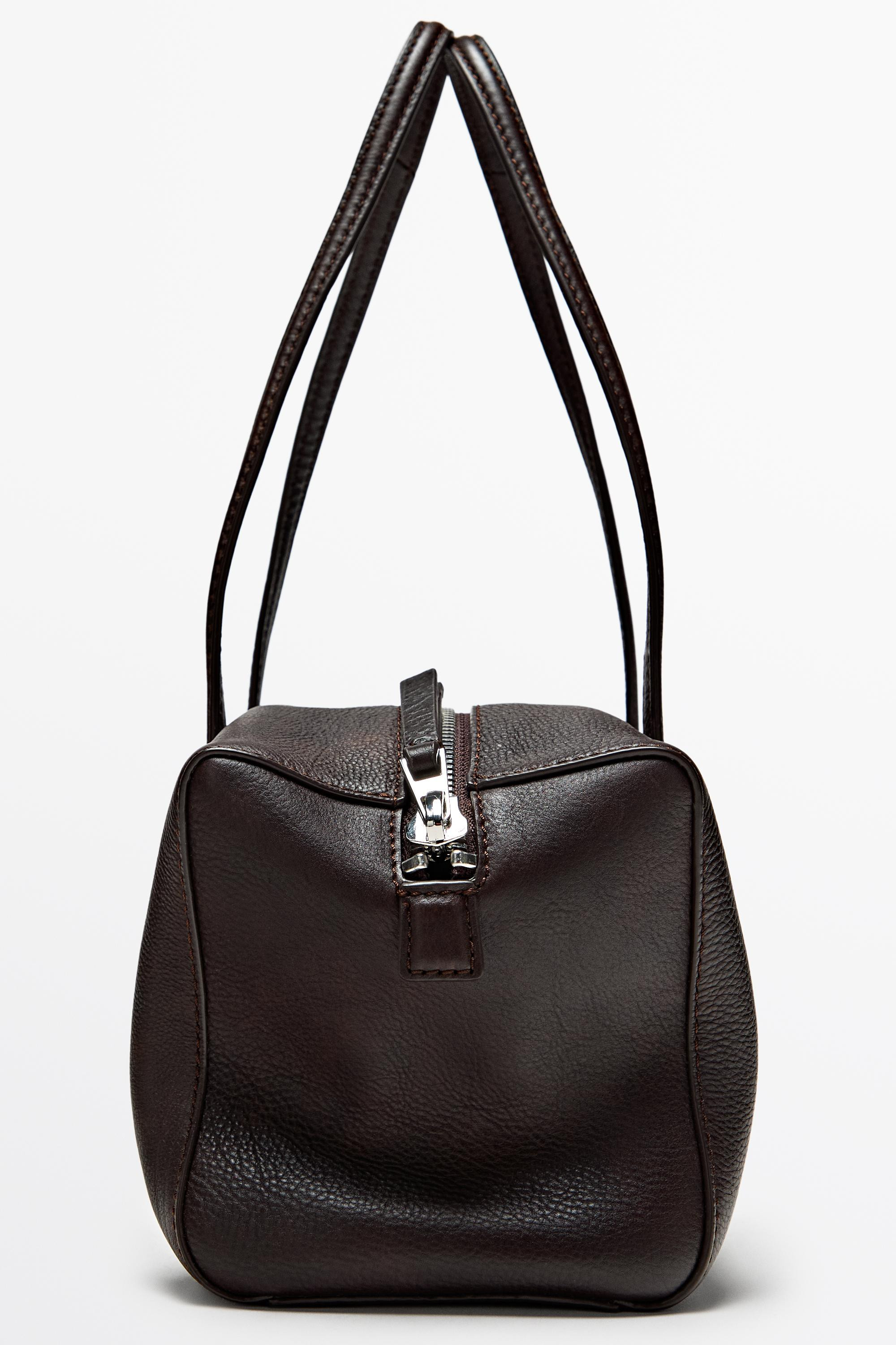Nappa leather mini satchel | Massimo Dutti US