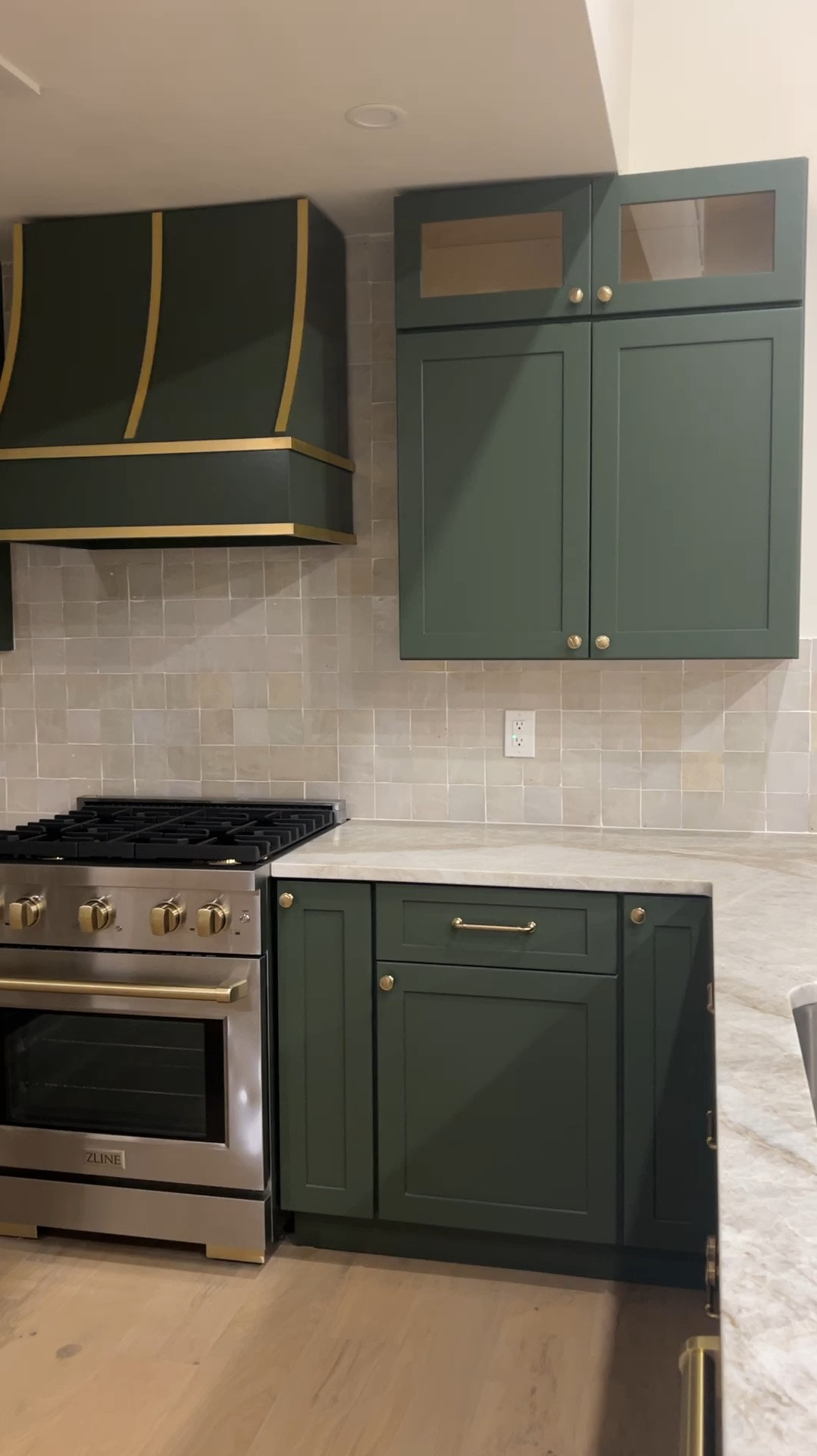 A lot of questions about this kitchen hardware! We love how the Honey Bronze looks with the green 🍯🌿

#LTKHome