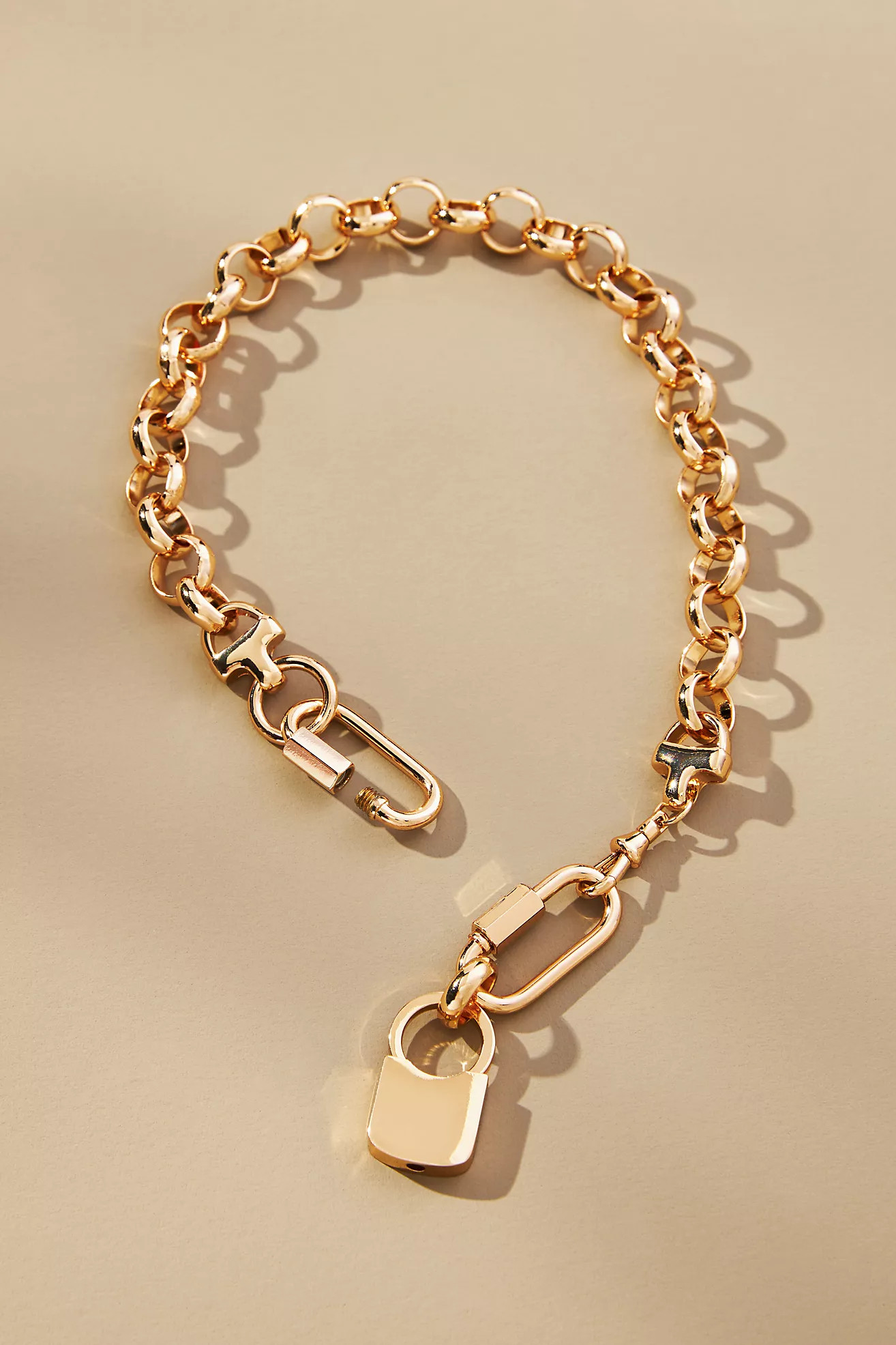Chunky Chain Lock Pendant Necklace | Anthropologie (US)
