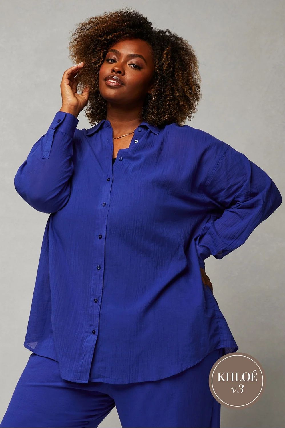 Cotton Voile Oversized Shirt | Fabletics - North America