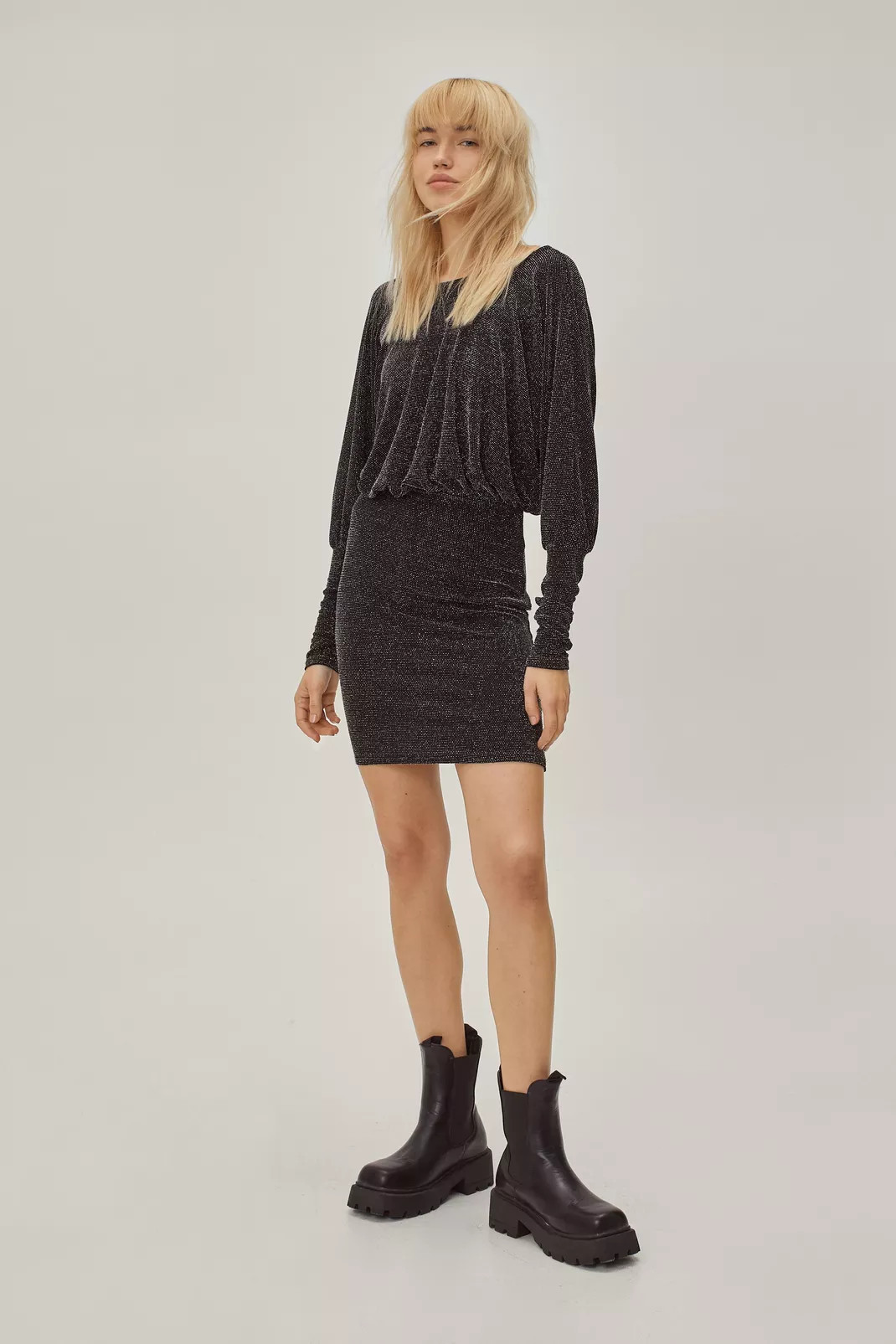 Batwing Long Sleeve Backless Mini Dress | Nasty Gal (US)