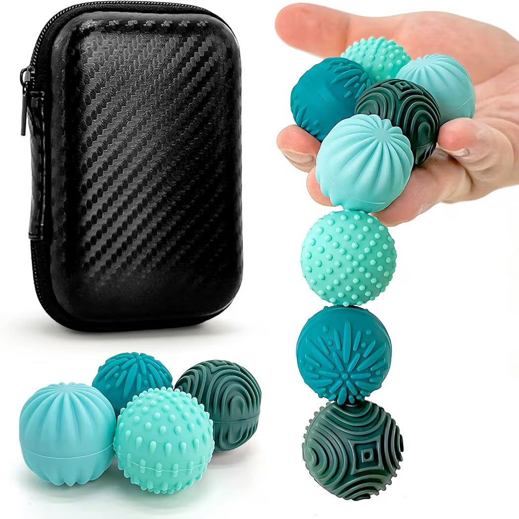 Fidget Toys Magnetic Stress Balls for Adults Teens- 8pcs Silicone Stress Relief Sensory Toy | Rol... | Amazon (US)