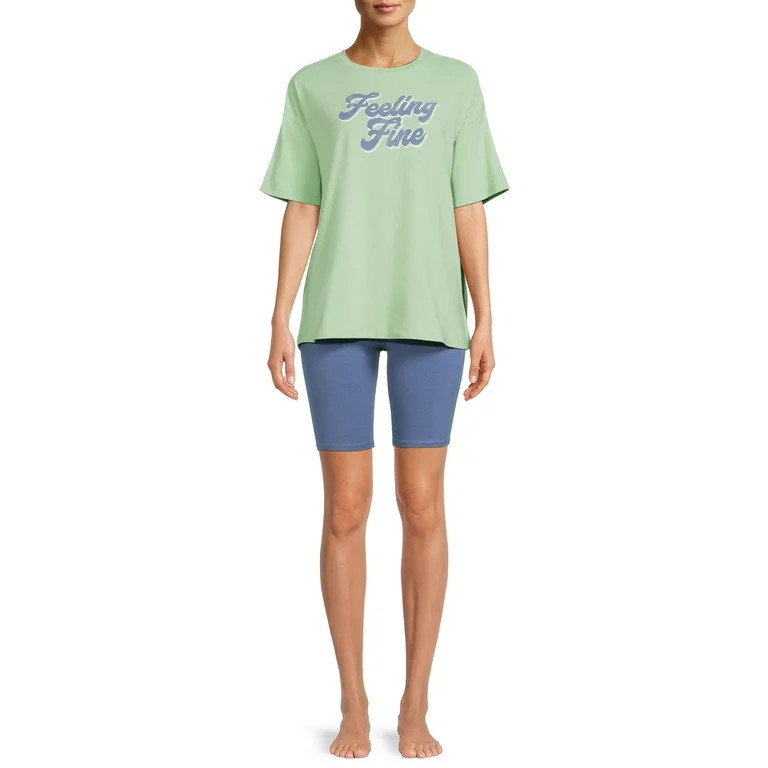 Secret Treasures Women's and Women's Plus T-Shirt and Bike Shorts Set, 2-Piece | Walmart (US)
