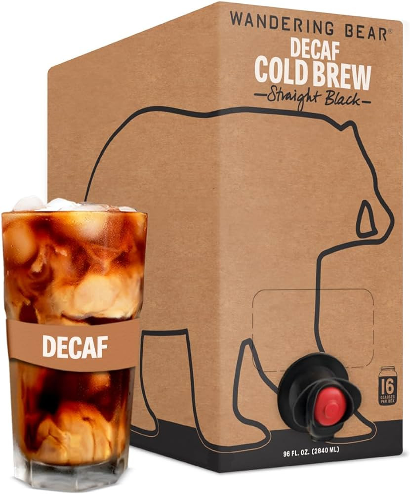 Wandering Bear DECAF Cold Brew Coffee On Tap, 96 fl oz - Extra Strong, Smooth, Unsweetened, Shelf... | Amazon (US)