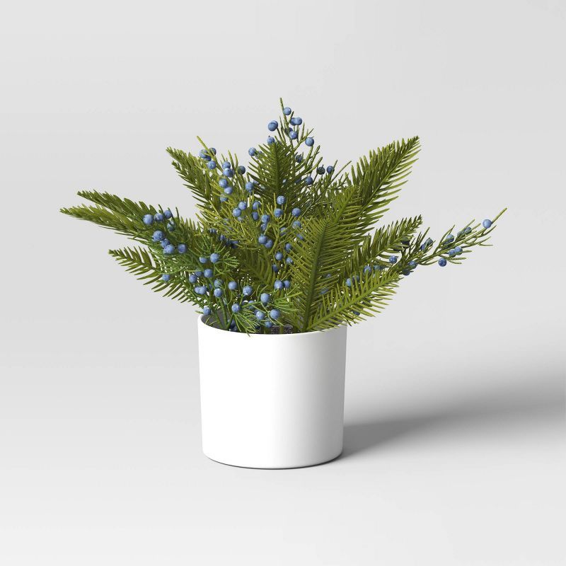 Artificial Pine with Juniper Berry Plant - Threshold&#8482; | Target