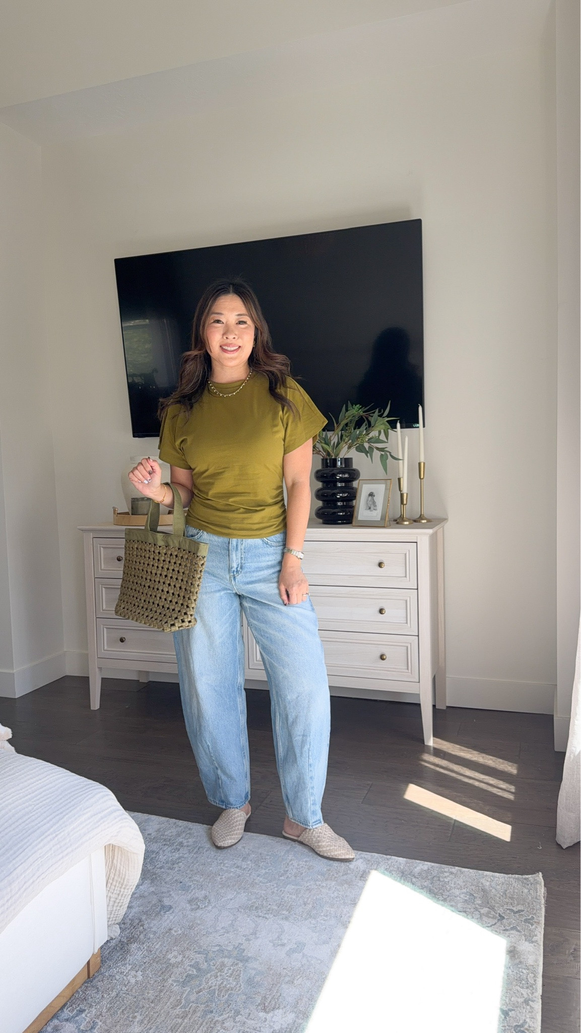 New target arrival outfit inspo

Green top: small
Barrel jeans: 6 regular

#LTKootd #LTKSeasonal