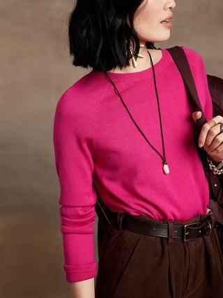 Seamless Merino Crew-Neck Sweater in Responsible Wool | Banana Republic (US)