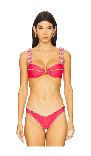 Capittana Lily Bikini Top in Pink. - size M | Revolve Clothing (Global)
