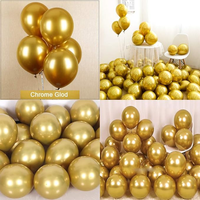 Chrome Metallic Balloons for Party 50 pcs 12 inch Thick Latex balloons for Birthday Wedding Engag... | Amazon (US)