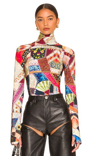 Slim Fit Long Sleeve Turtle Top in Vintage Quilt | Revolve Clothing (Global)