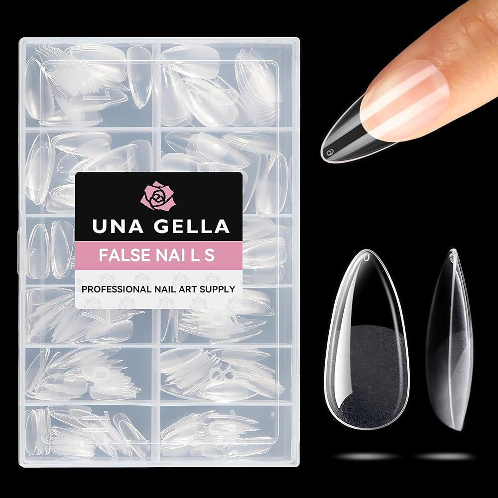 UNA GELLA Medium Almond Gel Nail Tips Half Matte 312pcs Almond Gel Nails No C Curve Clear False F... | Amazon (US)