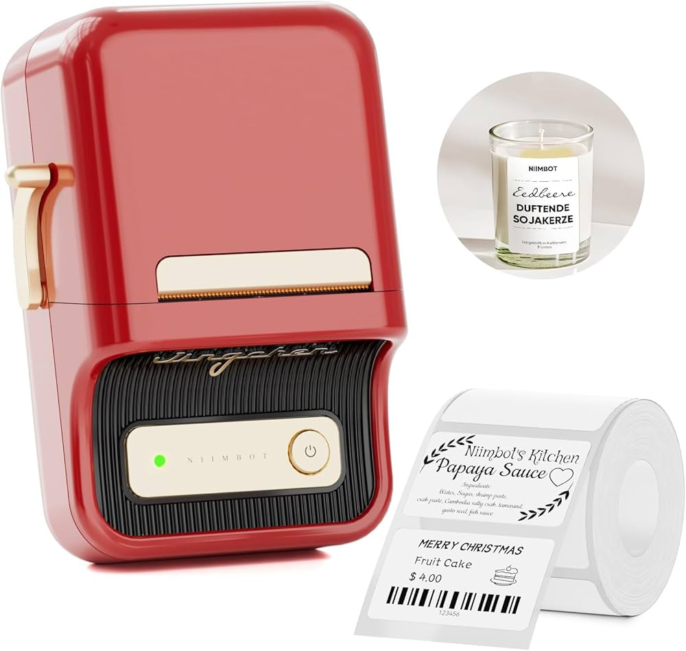 NIIMBOT B21 Bluetooth Etikettendrucker, Selbstklebend Beschriftungsgerät Etikettiergerät, Therm... | Amazon (DE)