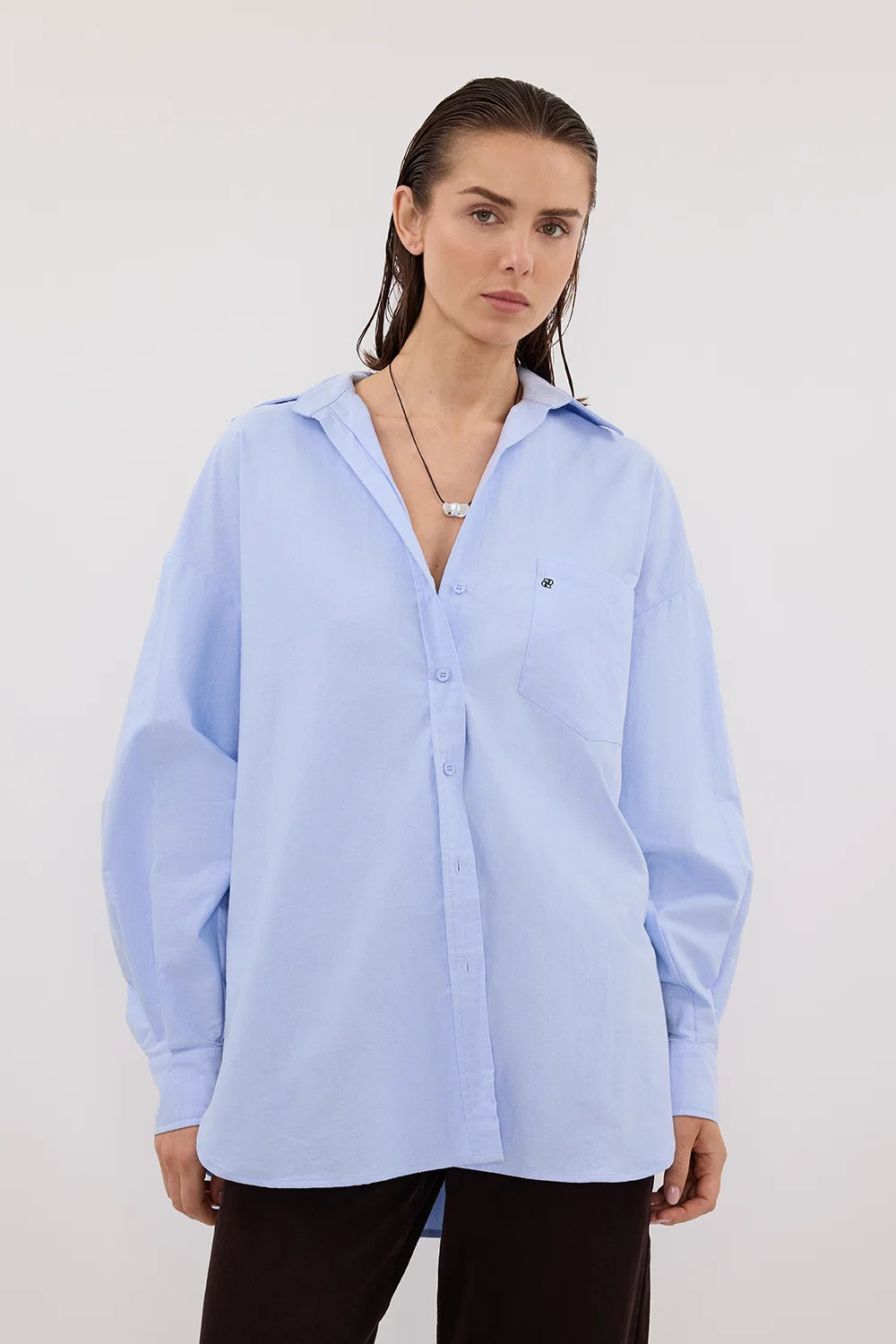 RHEA BLUE COTTON SHIRT | DISSH