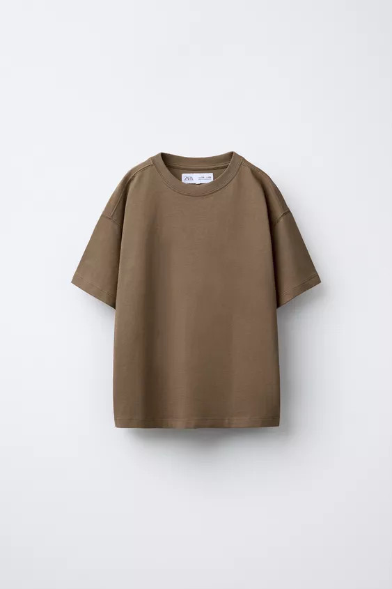 Plain T-shirt with a round neckline and short sleeves. Made from cotton. | Zara UK