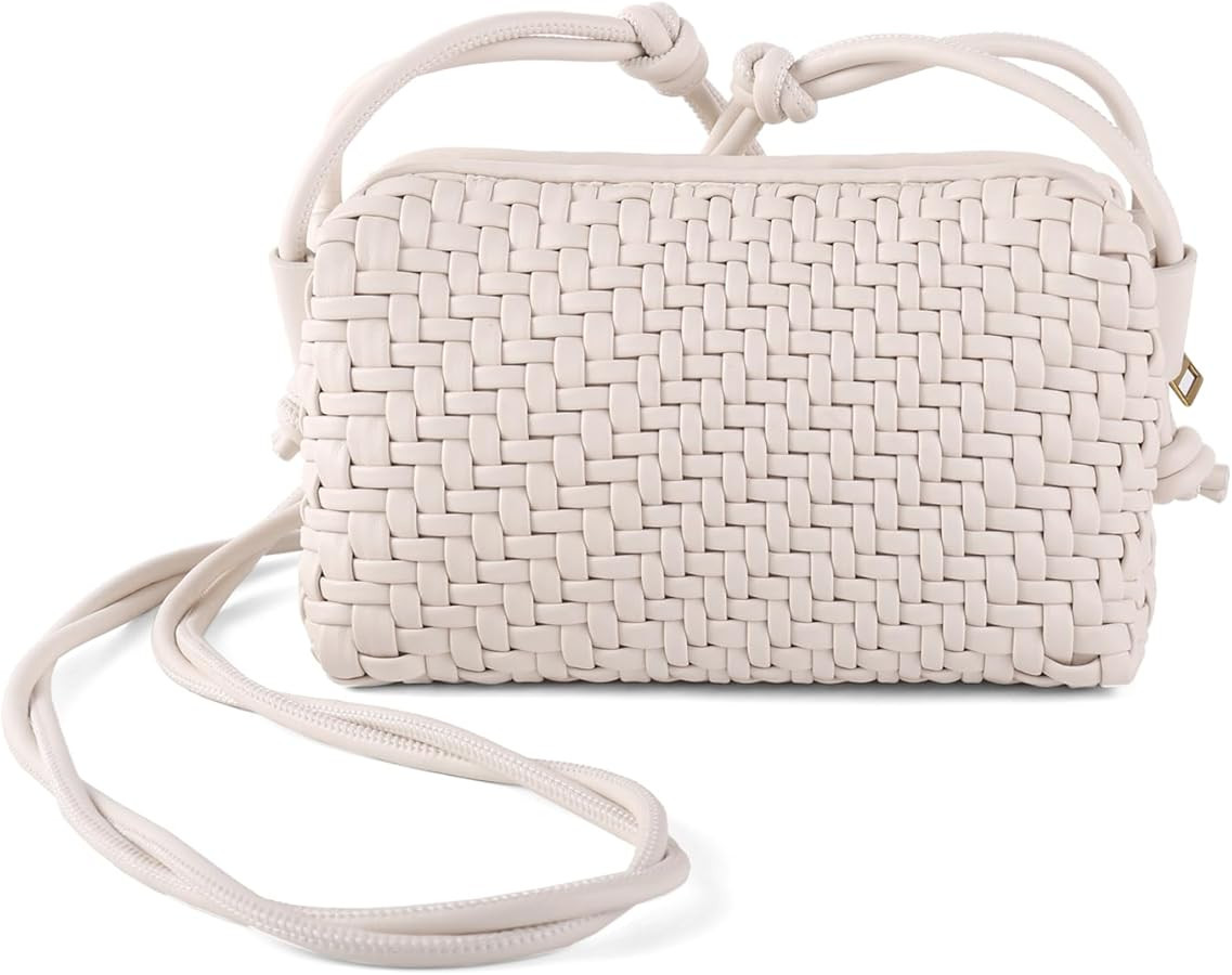 Crossbody Bag For Women Hand Woven Vegan Leather Zip Small Crossbody Bags Shoulder Bag Sling Cros... | Amazon (US)