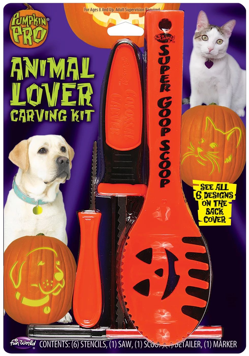 Animal Lover Halloween Activity Pumpkin Carving Kit With Stencils | Walmart (US)