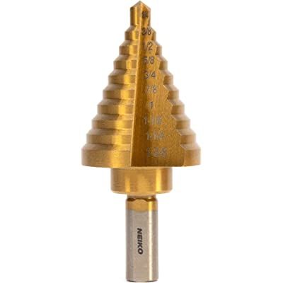CO-Z 10 Sizes Titanium Step Drill Bit, 1/4 to 1-3/8 Inches High Speed Steel Drill Cone Bits for Shee | Amazon (US)