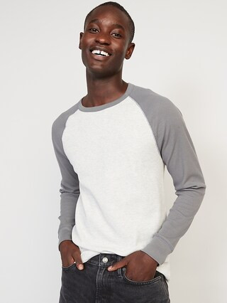 Thermal-Knit Color-Blocked Raglan-Sleeve T-Shirt for Men | Old Navy (US)