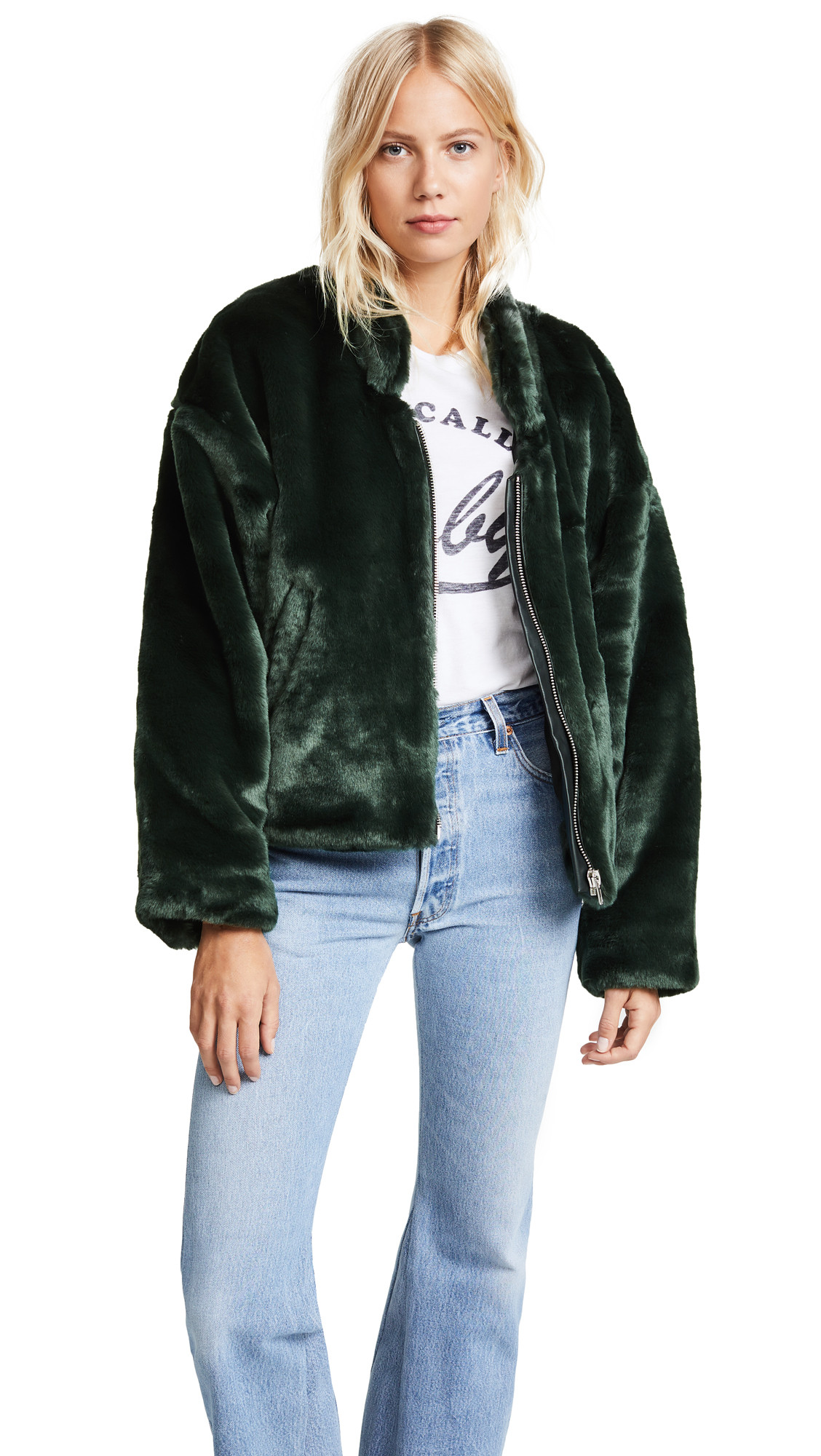 Free People Furry Bomber Jacket | Shopbop