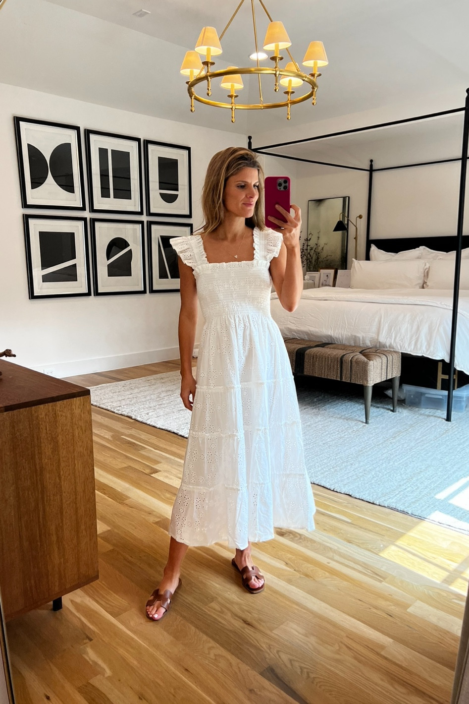Hill House white eyelet nap dress (wearing XS)