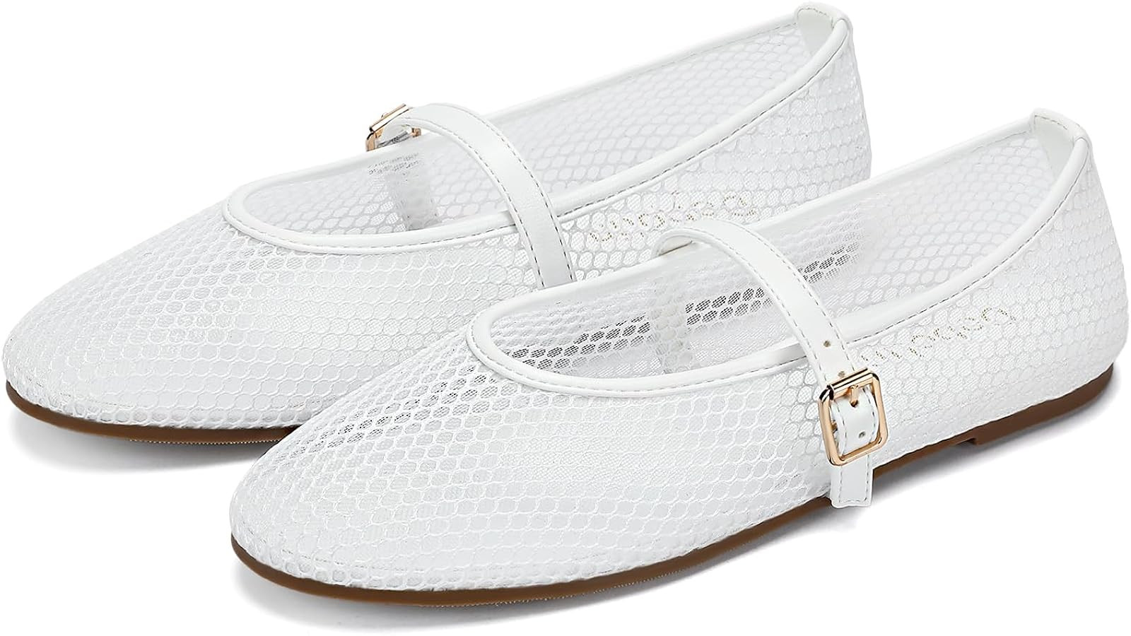 Mesh Ballet Flats for Women Round Toe Mary Jane Shoes Sexy Fishnet Trendy Dressy Ballerina Flat S... | Amazon (US)