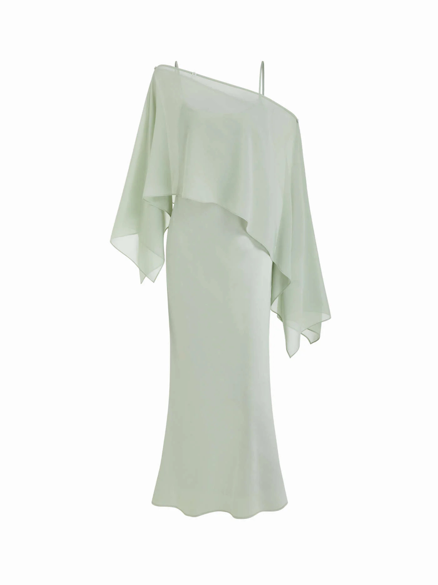 Satin Off-shoulder Cloak Sleeve Wrap Mermaid Maxi Dress$59.90$50 | Cider
