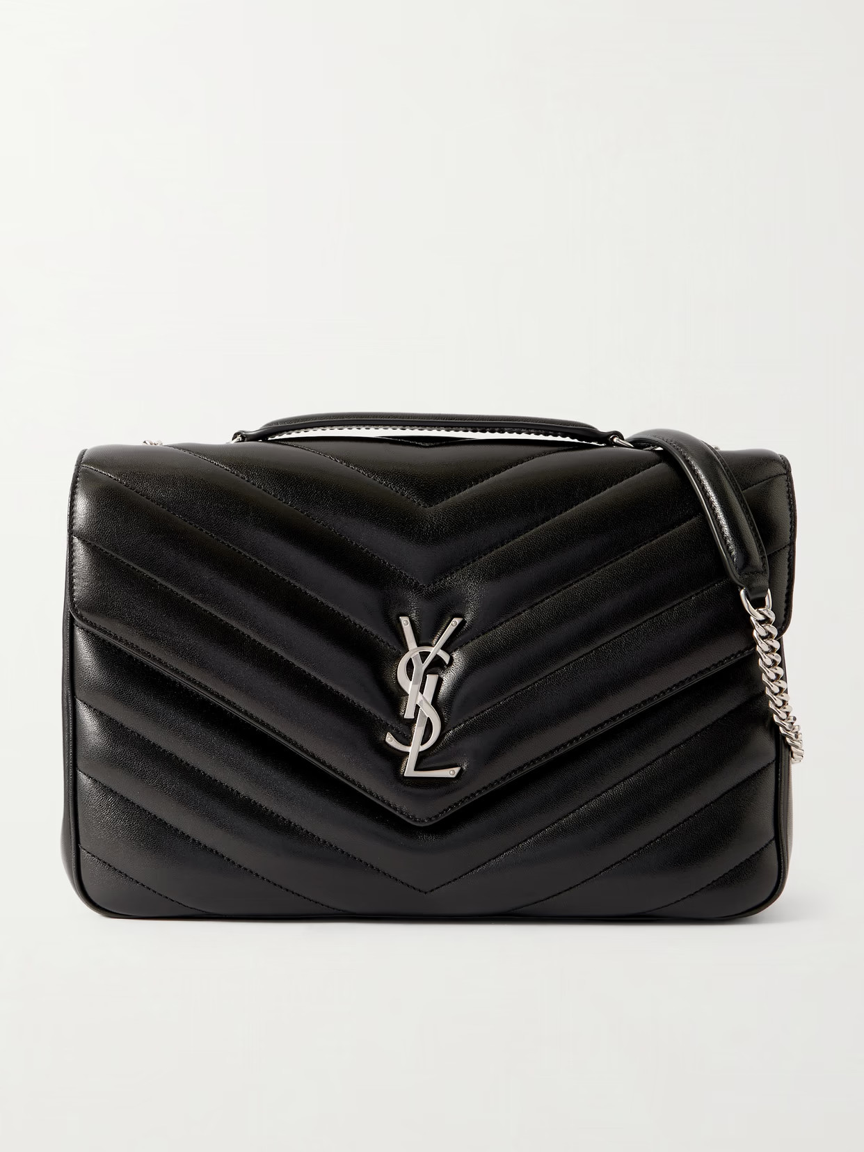SAINT LAURENT - Loulou Large Matelassé Leather Shoulder Bag - Black | NET-A-PORTER (US)