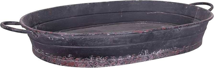 Creative Co-Op Distressed Black Tray with Handles | Amazon (US)