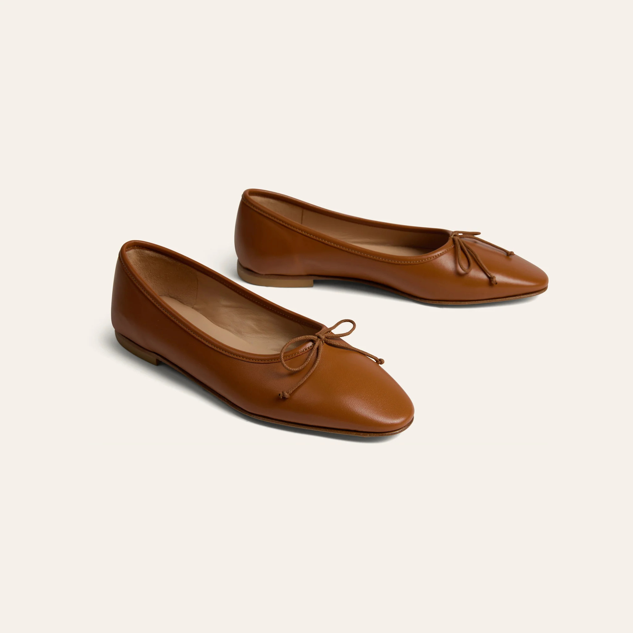Como Italian Leather Ballet Flats in Caramel | A. Soliani | A.Soliani