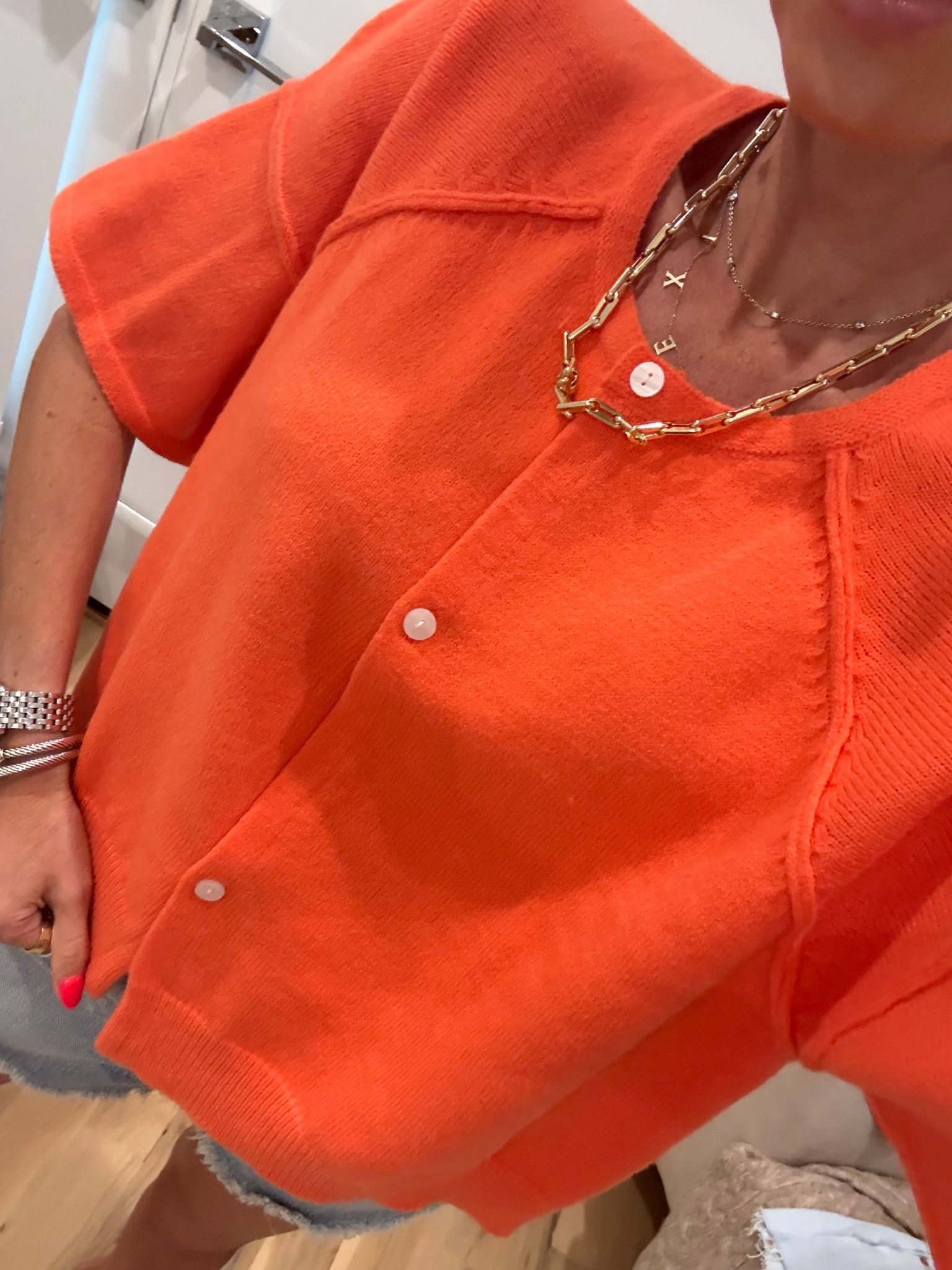 Bright orange short sleeve sweater you need! So cute wearing smallest size 

#LTKPetite #LTKSaleAlert