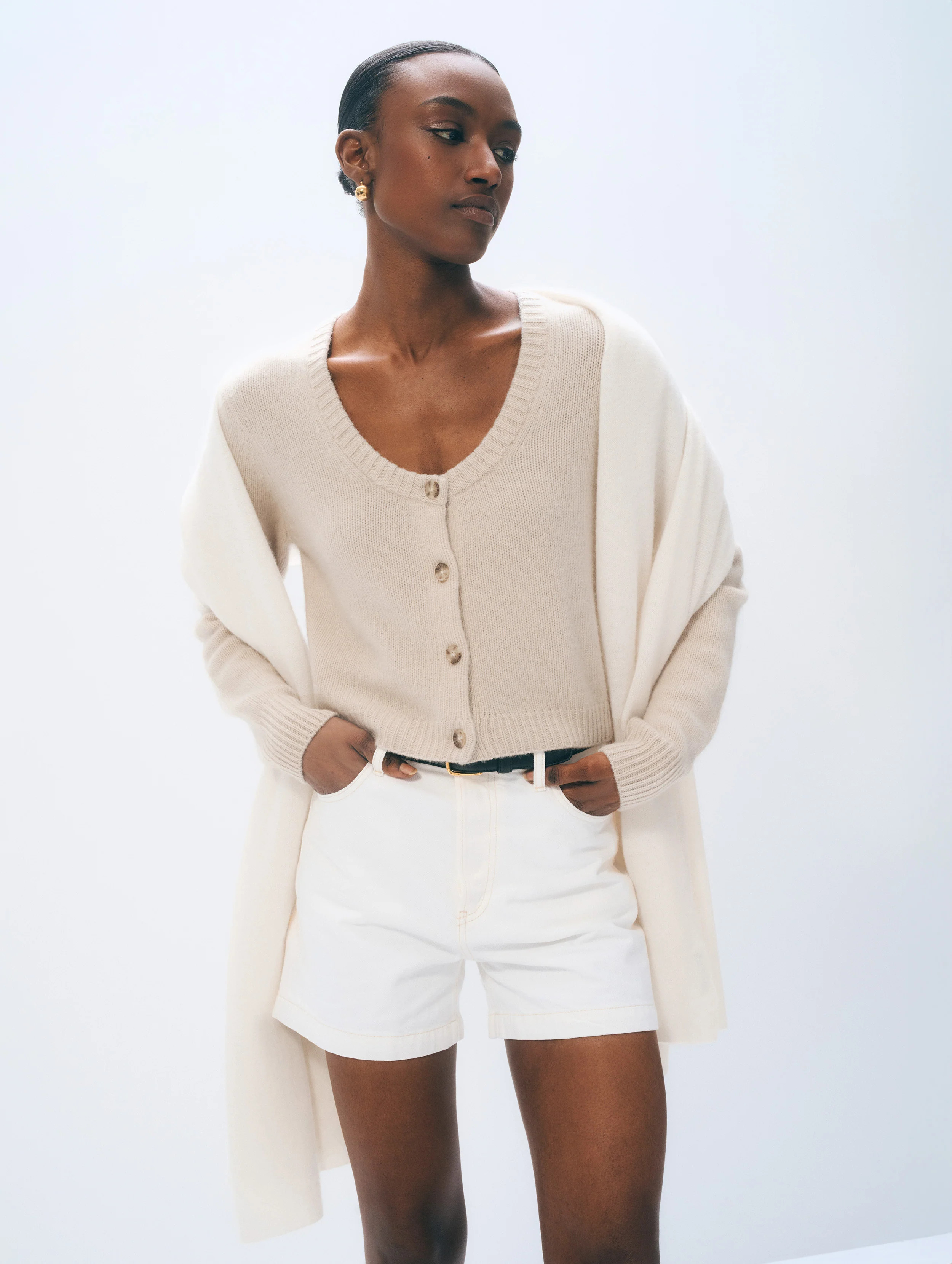 Cashmere Travel Wrap | Soft White | White and Warren